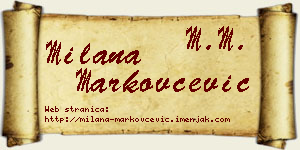Milana Markovčević vizit kartica